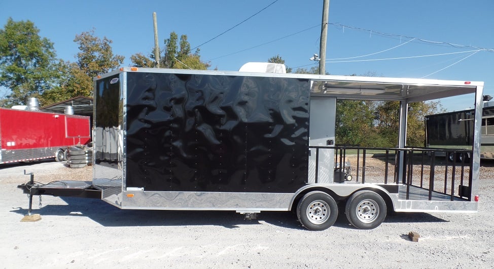 8.5' x 20' Concession Food Trailer Black Event Catering