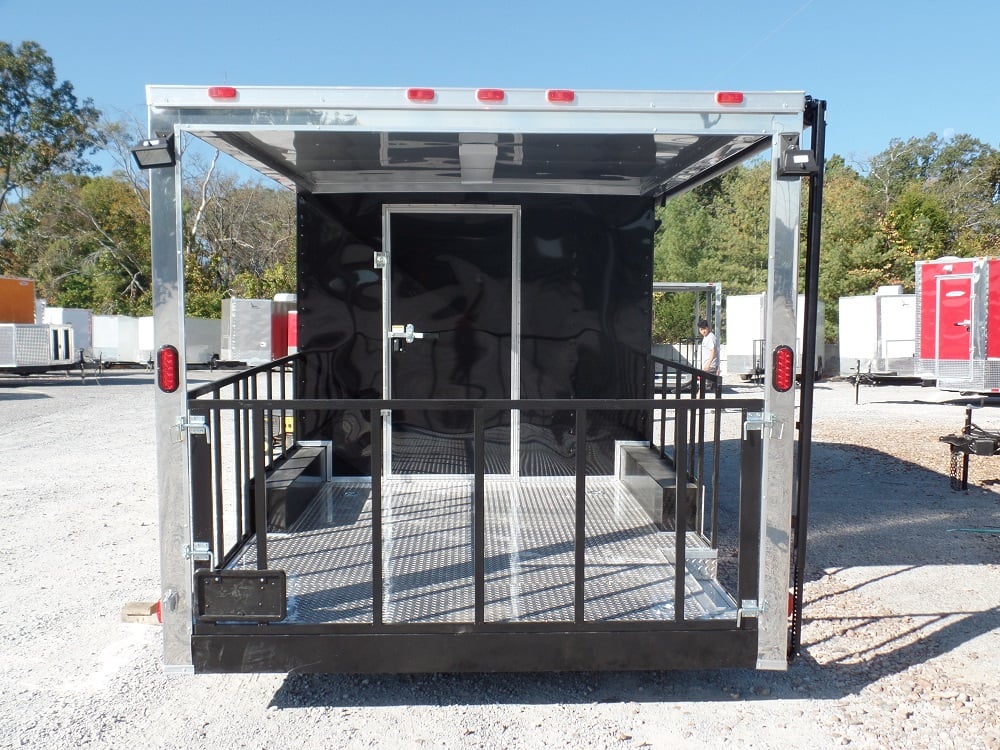 8.5' x 20' Concession Food Trailer Black Event Catering