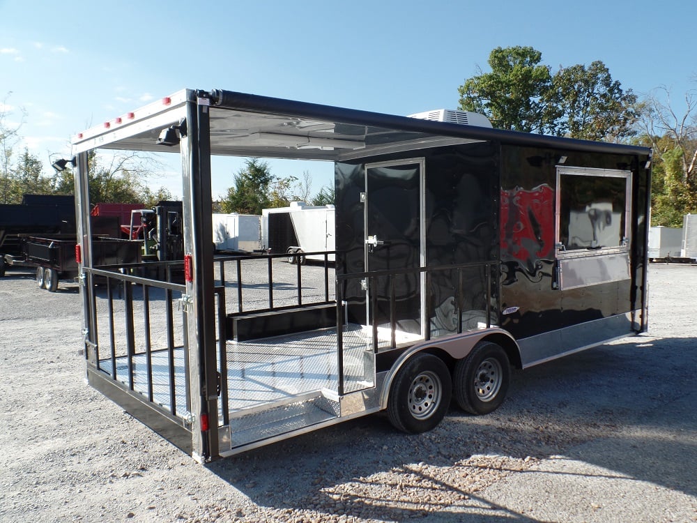 8.5' x 20' Concession Food Trailer Black Event Catering