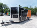 8.5' x 20' Black And Orange Food Catering Concession Trailer