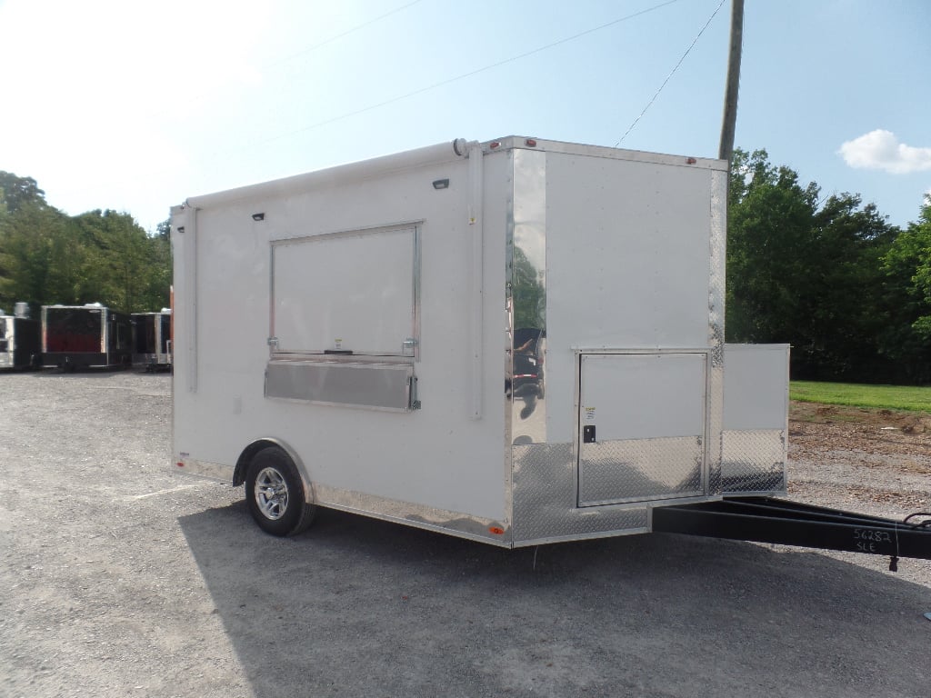 8.5' x 12' White Food Catering Concession Trailer