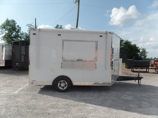 8.5' x 12' White Food Catering Concession Trailer