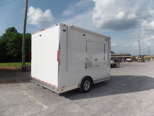 8.5' x 12' White Food Catering Concession Trailer