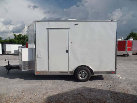 8.5' x 12' White Food Catering Concession Trailer