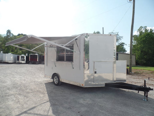 8.5' x 12' White Food Catering Concession Trailer