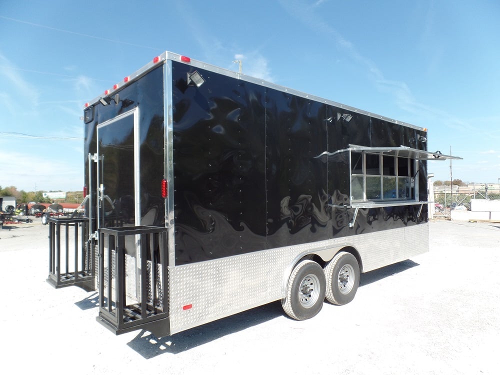 8.5' X 20' Concession Trailer Black Food Event Catering