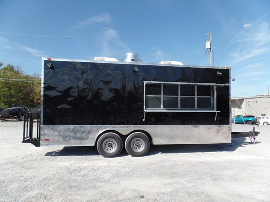 8.5' X 20' Concession Trailer Black Food Event Catering