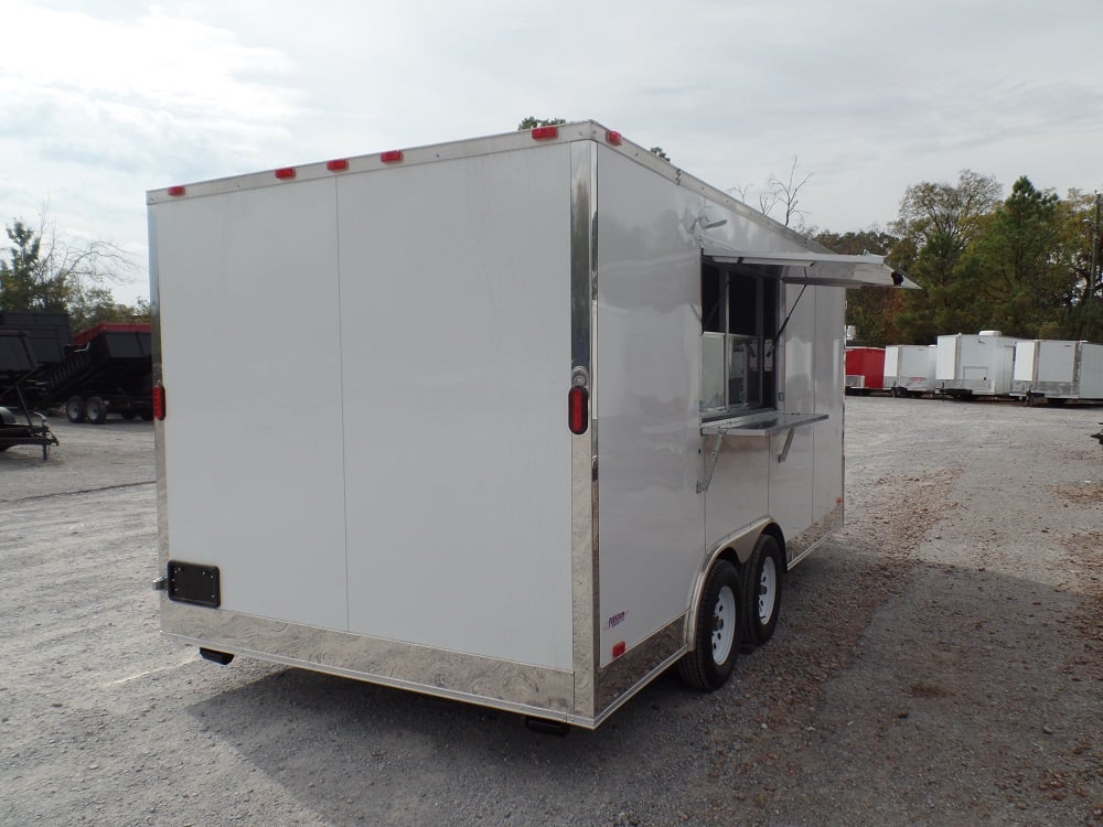 8.5' x 16' Concession Trailer White Food Event Catering