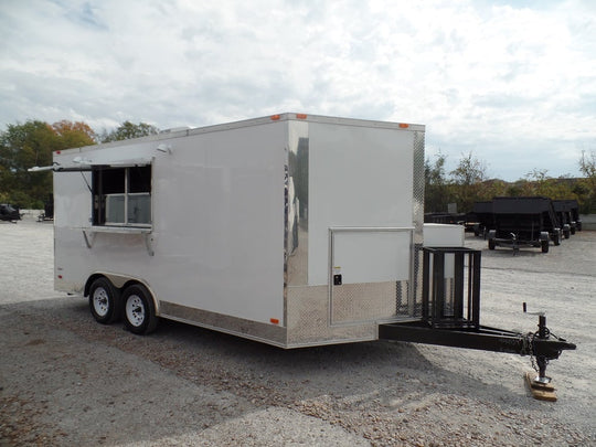 8.5' x 16' Concession Trailer White Food Event Catering