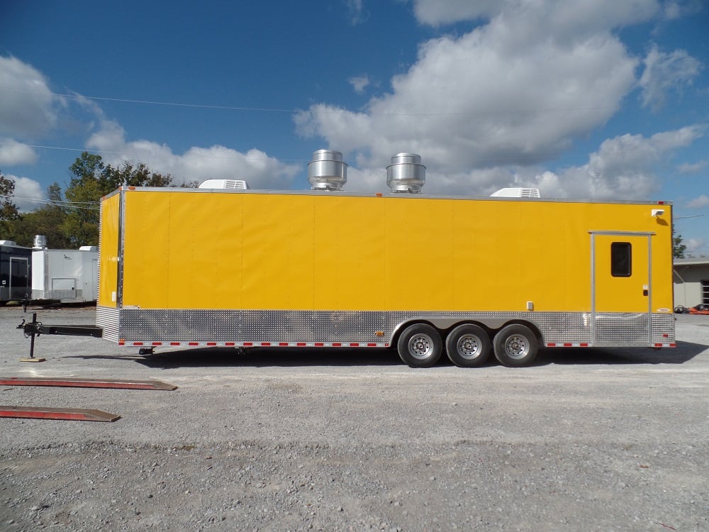 Concession Trailer 8.5' x 32' Yellow Food Event Catering