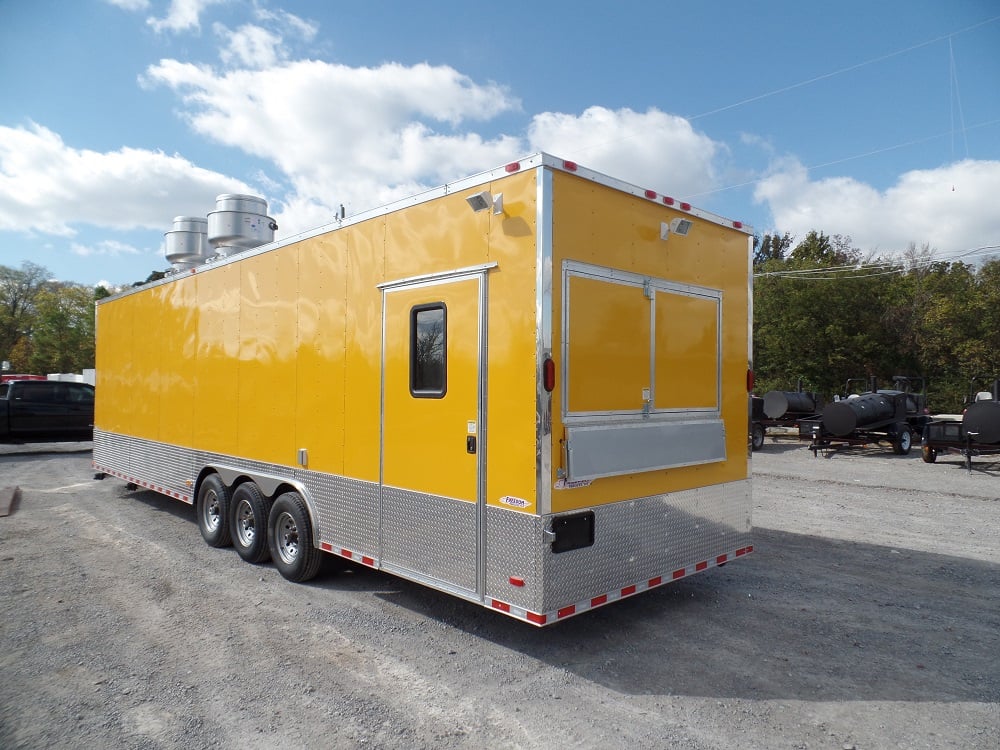 Concession Trailer 8.5' x 32' Yellow Food Event Catering