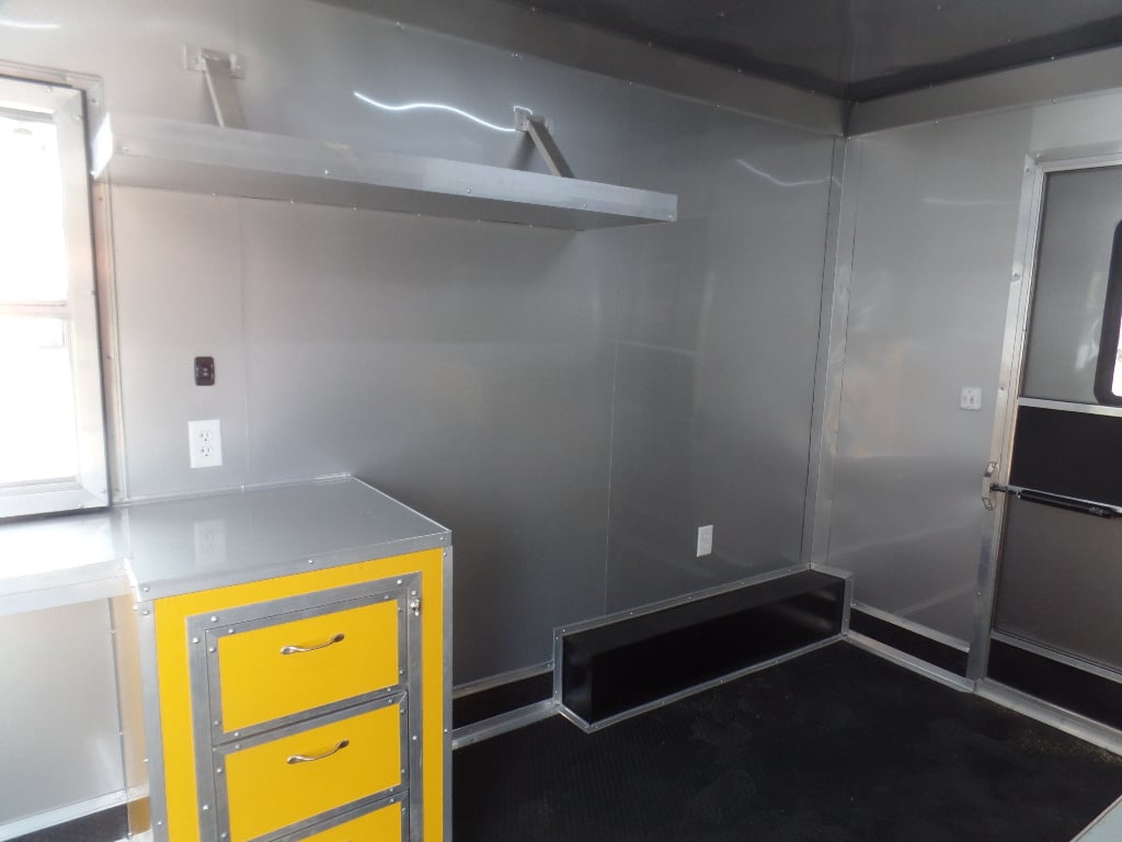 8.5' x 24' Yellow Porch Style Concession Food Trailer