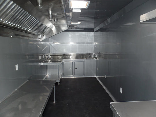 Concession Trailer 8.5' x 32' Yellow Food Event Catering