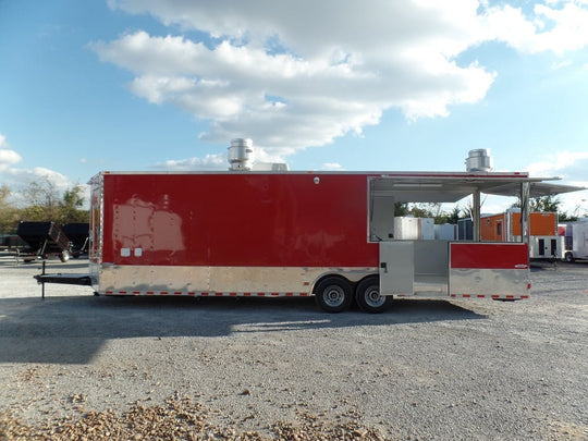 8.5' x 30' Concession Food Trailer Red Event Catering