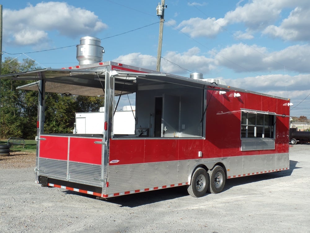 8.5' x 30' Concession Food Trailer Red Event Catering