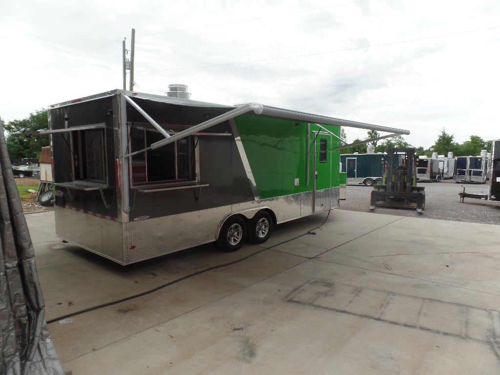 8.5' x 22' Electric Green Concession Food Trailer With Appliances