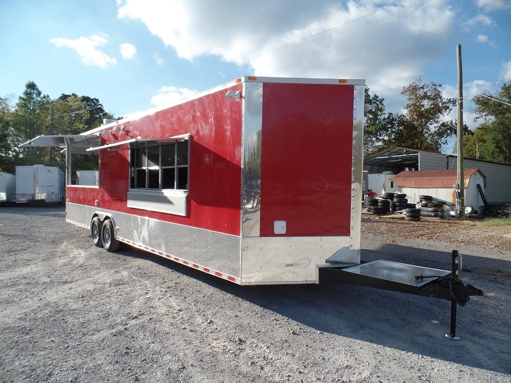 8.5' x 30' Concession Food Trailer Red Event Catering