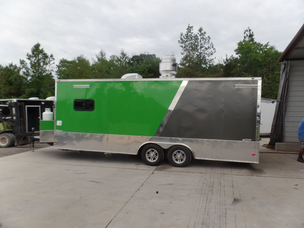 8.5' x 22' Electric Green Concession Food Trailer With Appliances