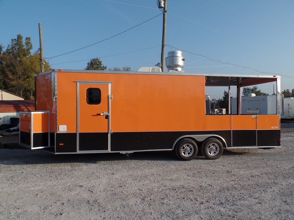 8.5' x 24' Concession Trailer Orange Food Event Catering