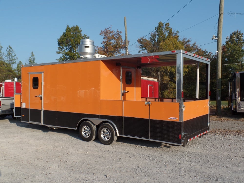 8.5' x 24' Concession Trailer Orange Food Event Catering