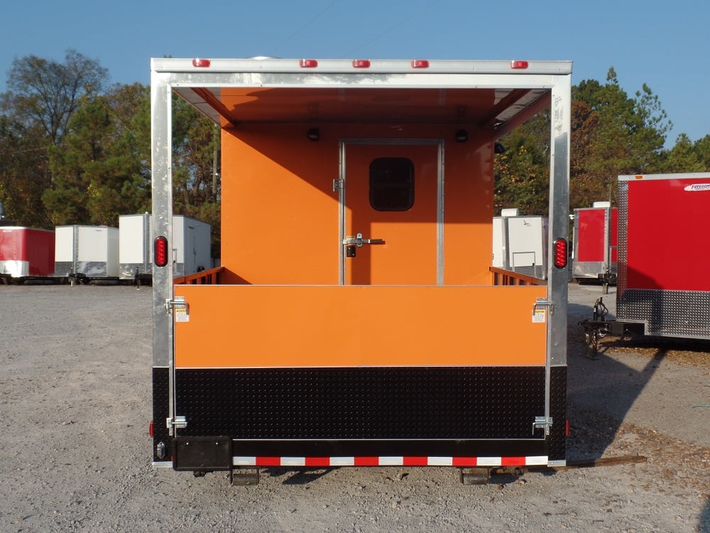 8.5' x 24' Concession Trailer Orange Food Event Catering