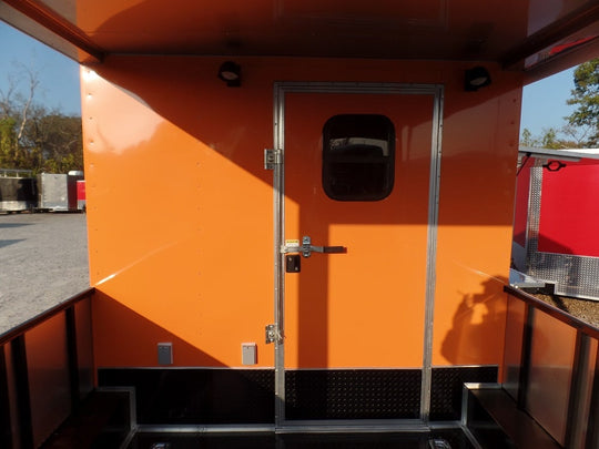 8.5' x 24' Concession Trailer Orange Food Event Catering