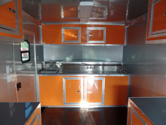 8.5' x 24' Concession Trailer Orange Food Event Catering