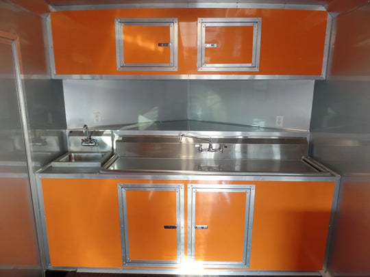 8.5' x 24' Concession Trailer Orange Food Event Catering