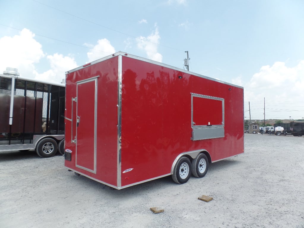 8.5' x 20' Red Concession Food Trailer