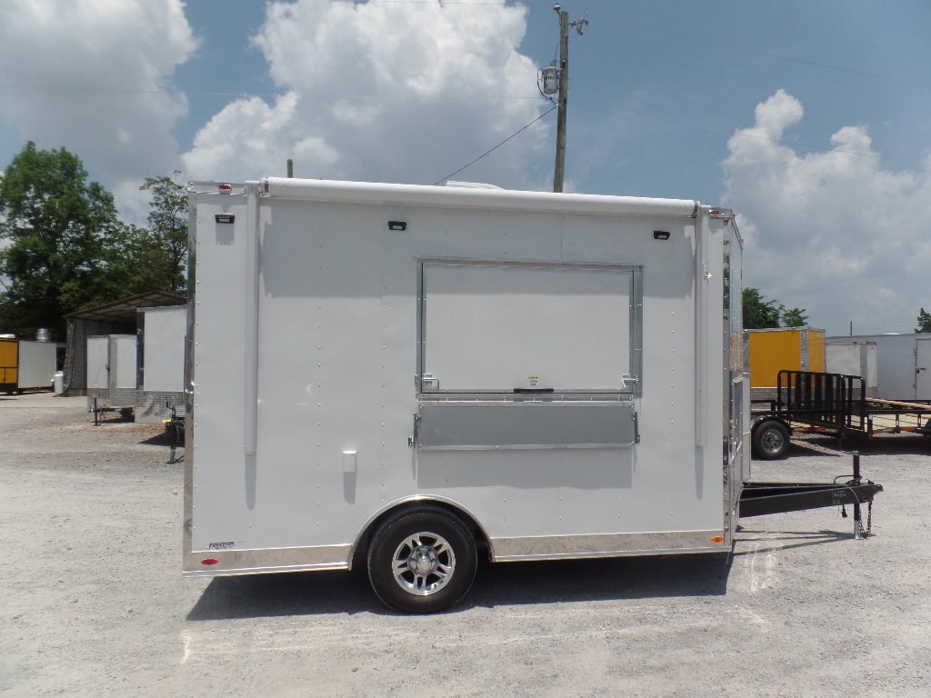 8.5' x 12' White Concession Food Trailer With Appliances