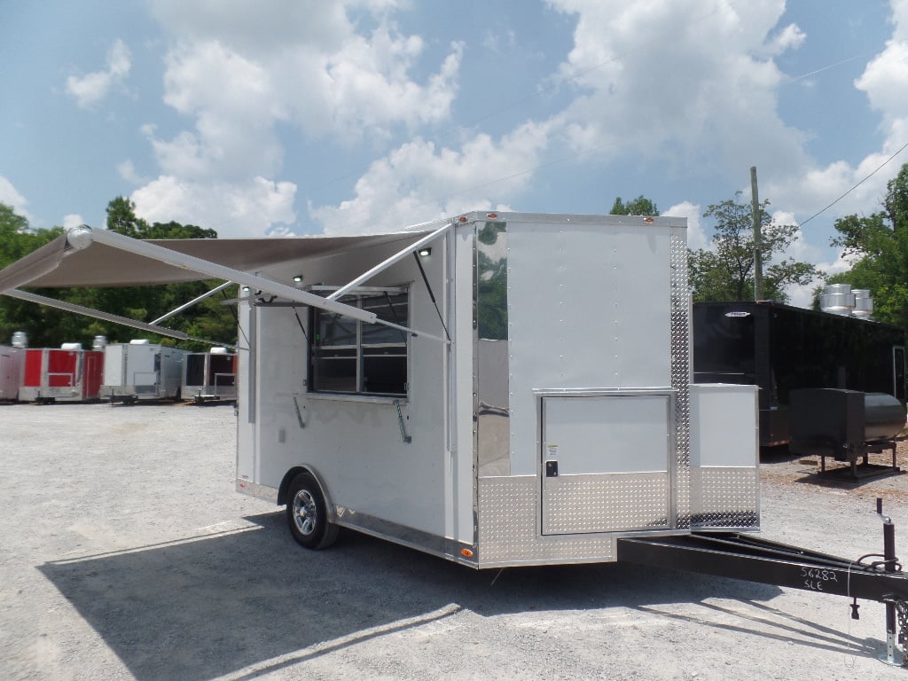 8.5' x 12' White Concession Food Trailer With Appliances