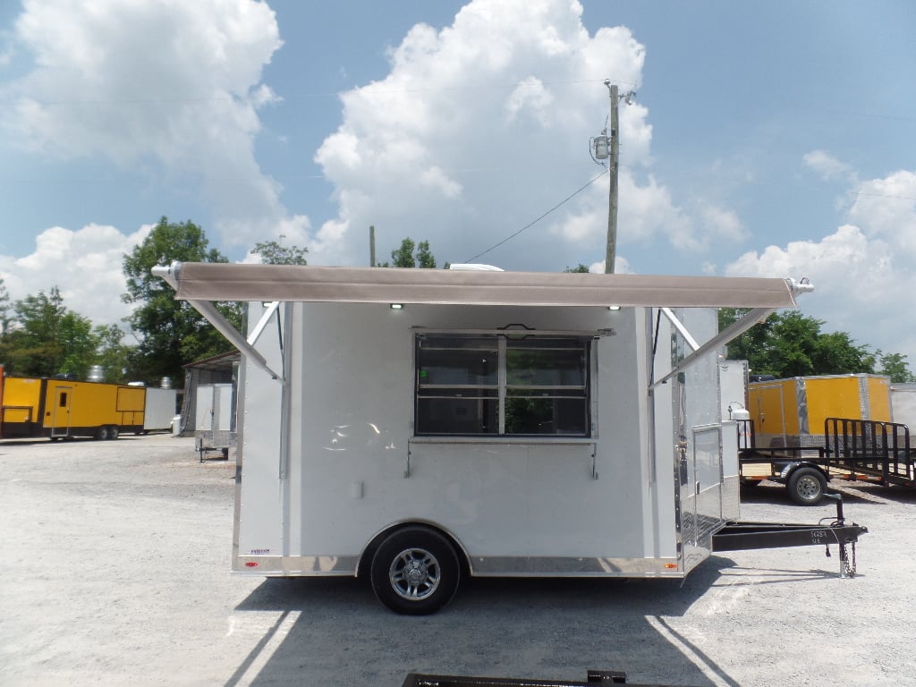 8.5' x 12' White Concession Food Trailer With Appliances