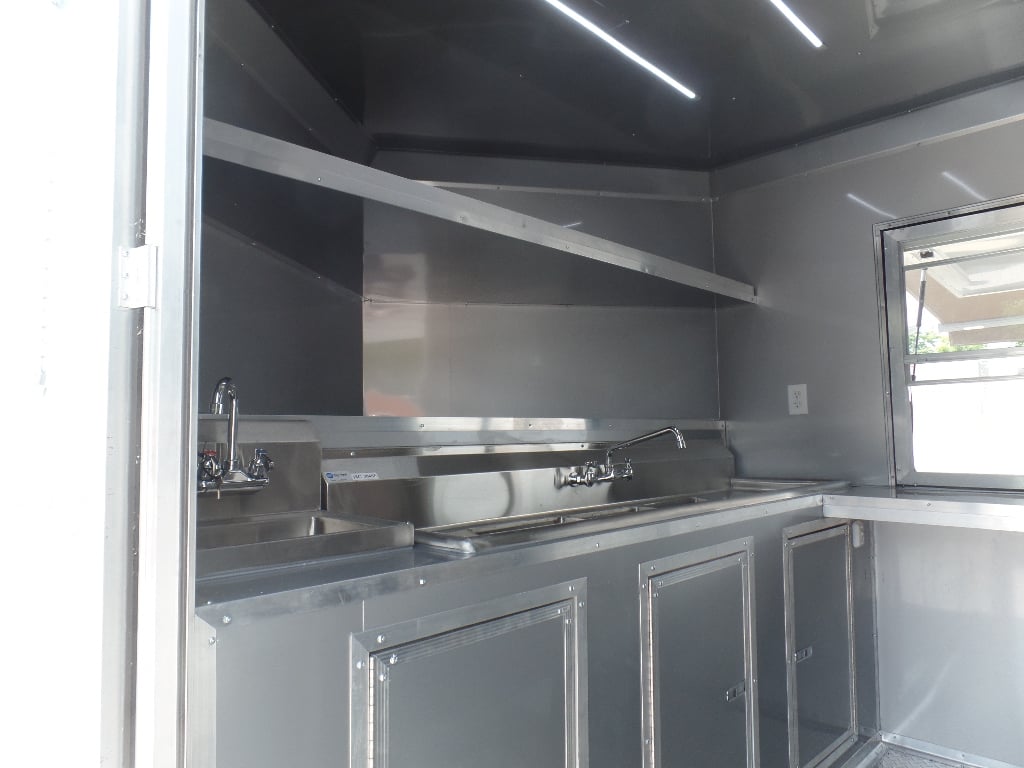 8.5' x 12' White Concession Food Trailer With Appliances