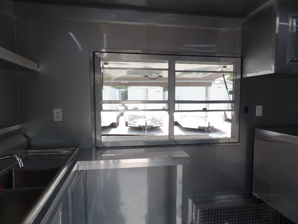 8.5' x 12' White Concession Food Trailer With Appliances