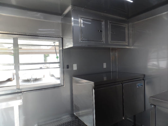 8.5' x 12' White Concession Food Trailer With Appliances