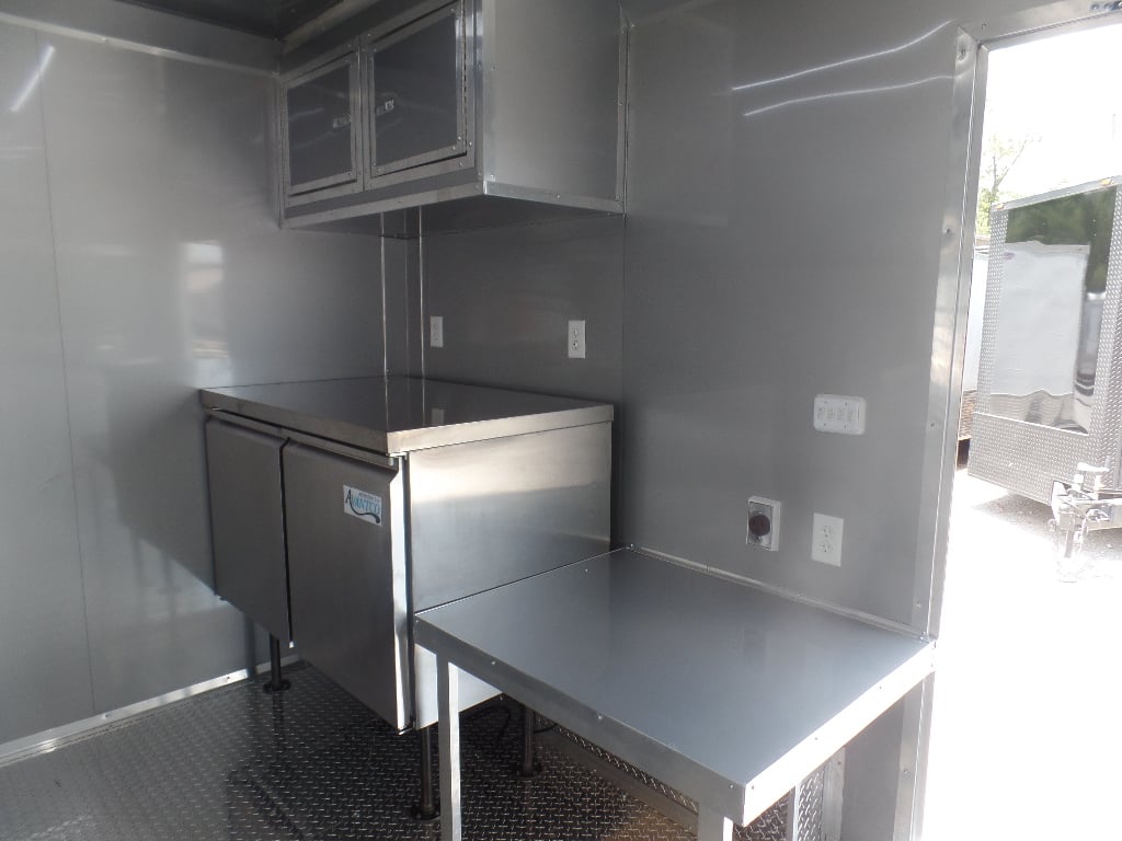 8.5' x 12' White Concession Food Trailer With Appliances