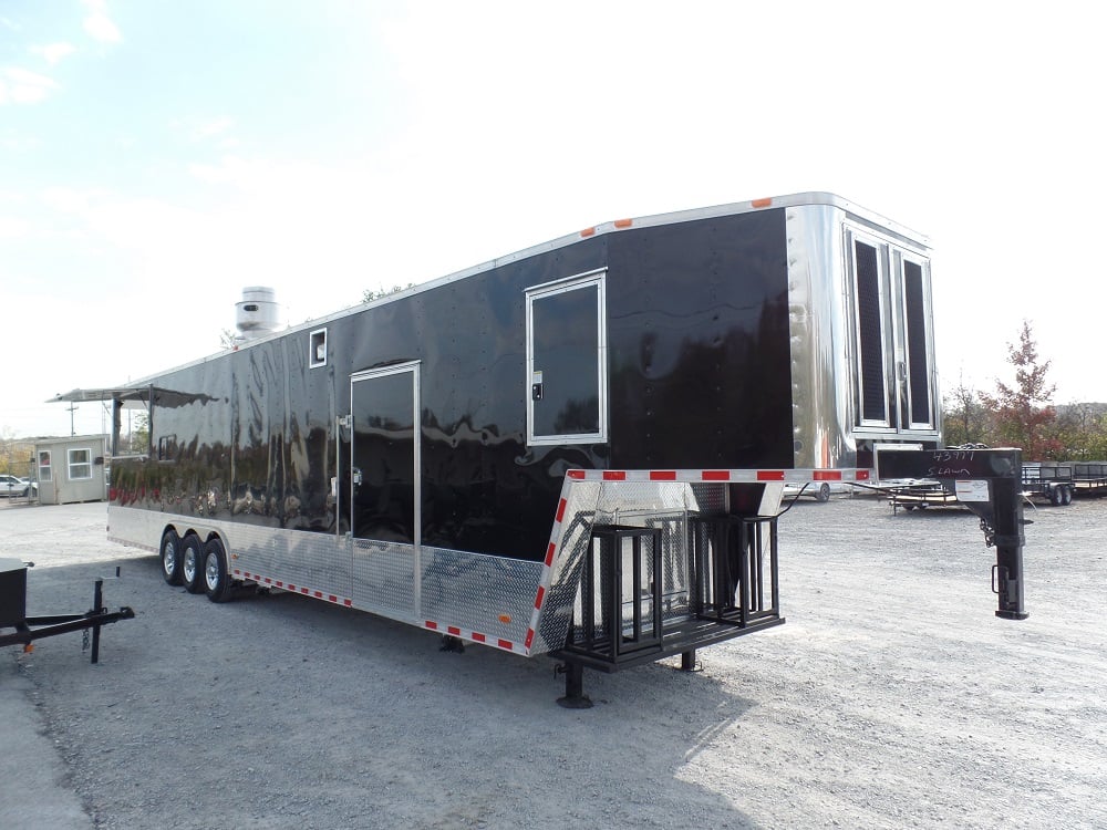 8.5' x 45' Concession Food Trailer Black Event Catering