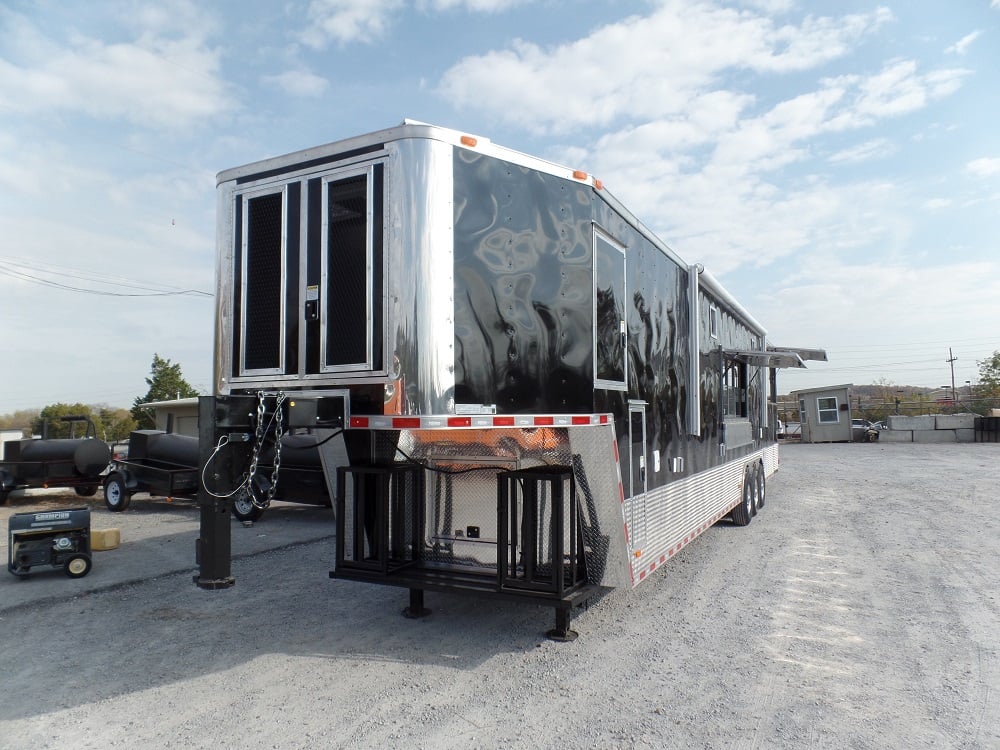 8.5' x 45' Concession Food Trailer Black Event Catering