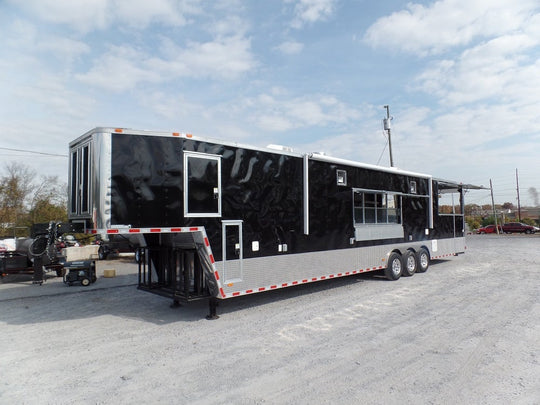 8.5' x 45' Concession Food Trailer Black Event Catering