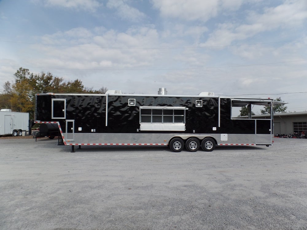 8.5' x 45' Concession Food Trailer Black Event Catering