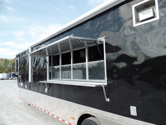 8.5' x 45' Concession Food Trailer Black Event Catering