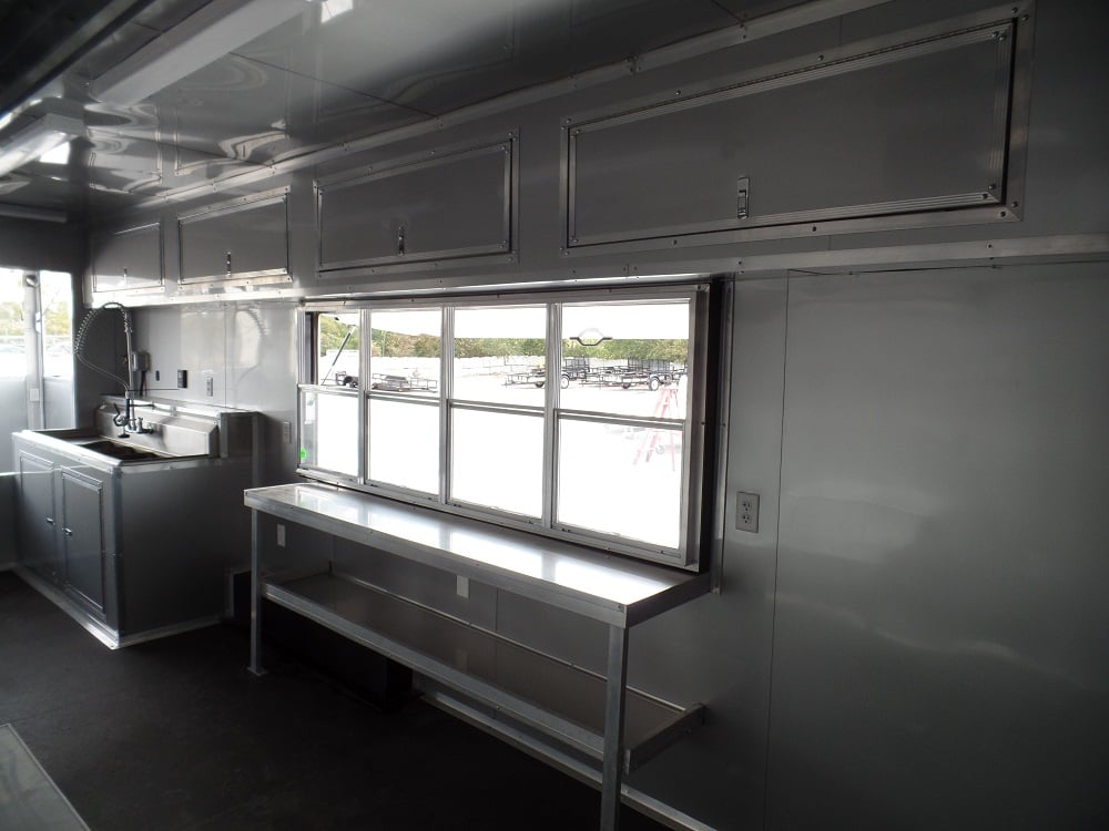 8.5' x 45' Concession Food Trailer Black Event Catering