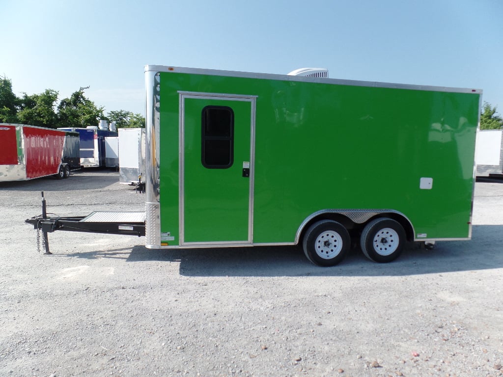 8.5' x 16' Lime Green Concession Food Trailer