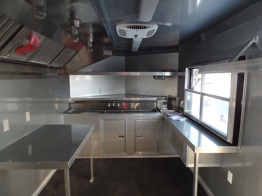 8.5' x 22' Concession Food Trailer Charcoal Grey/Green