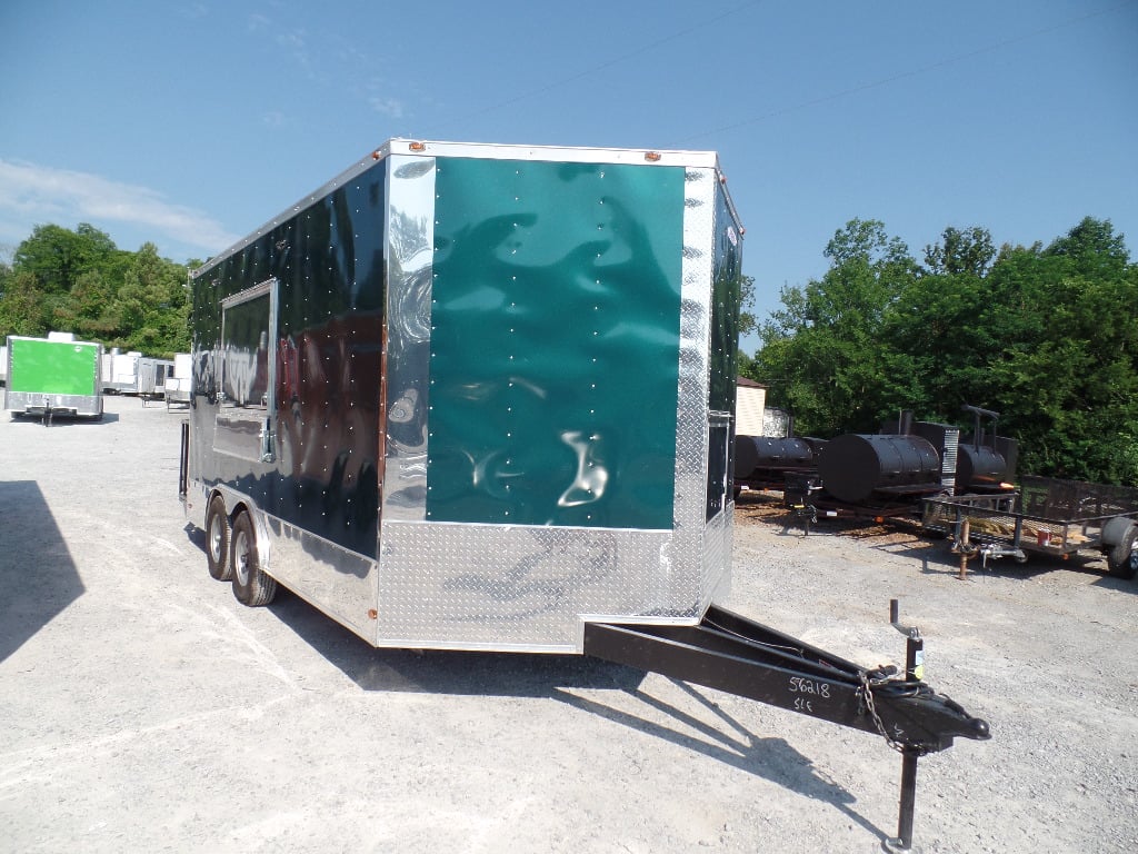 8.5' x 16' Food Event Concession Emerald Green Trailer With Appliances