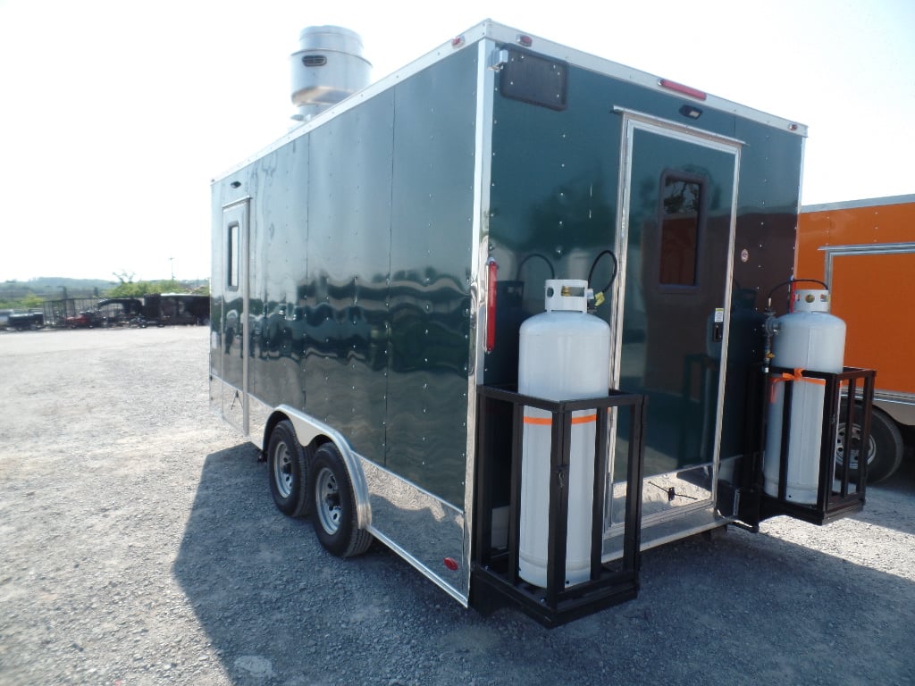 8.5' x 16' Food Event Concession Emerald Green Trailer With Appliances