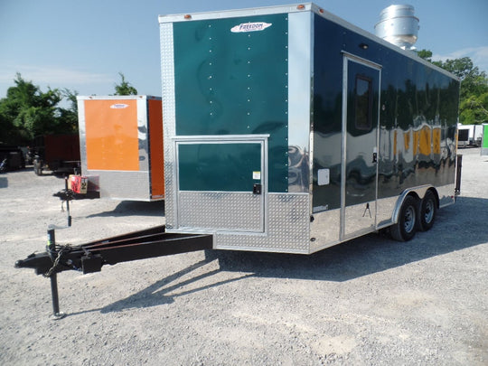 8.5' x 16' Food Event Concession Emerald Green Trailer With Appliances