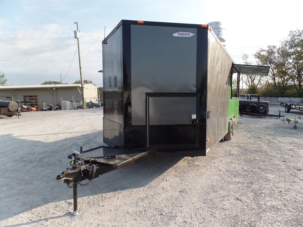 8.5' x 22' Concession Food Trailer Charcoal Grey/Green