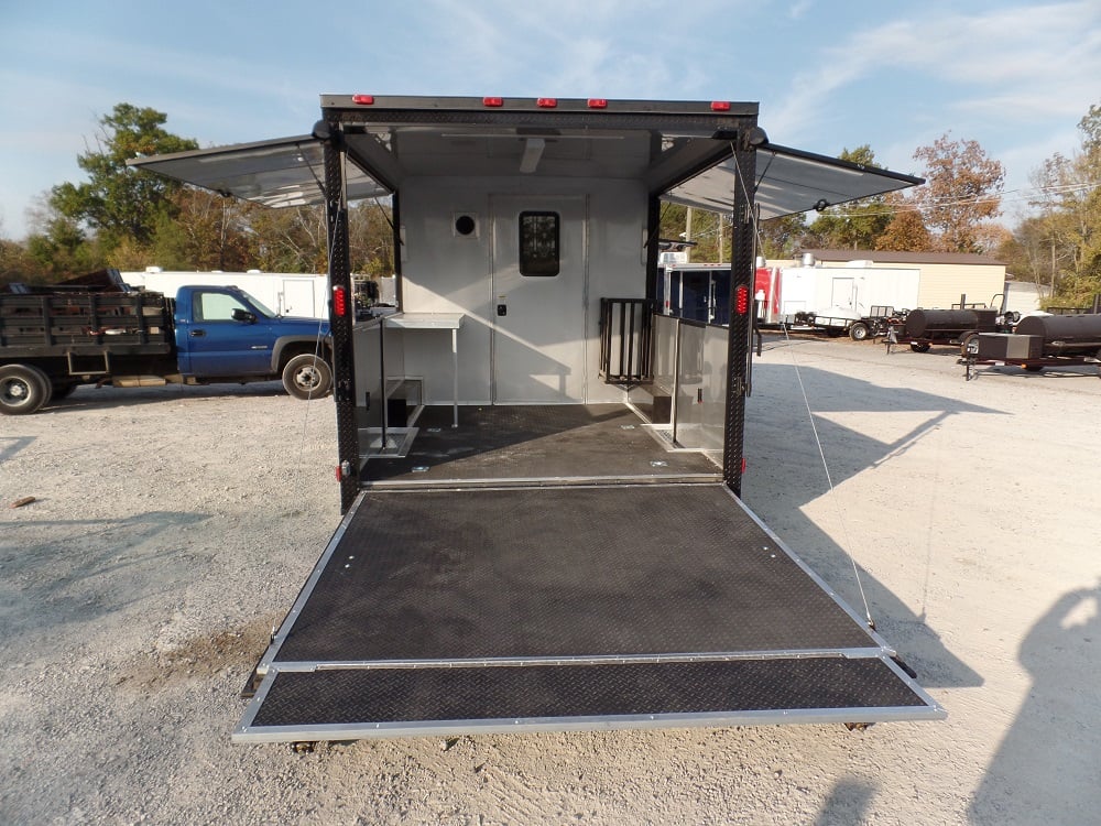 8.5' x 22' Concession Food Trailer Charcoal Grey/Green