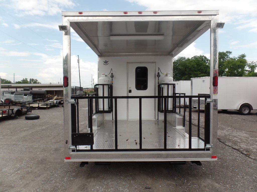 8.5' x 22' Concession Food White Porch Style Trailer With Appliances